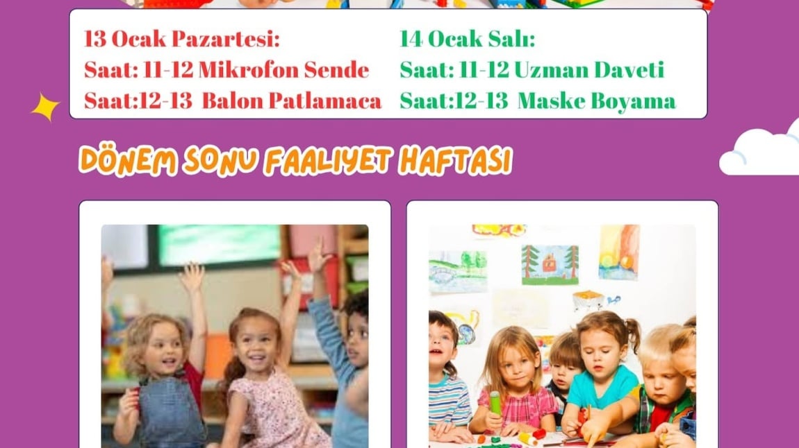 Dönem Sonu Faaliyet Planımız.